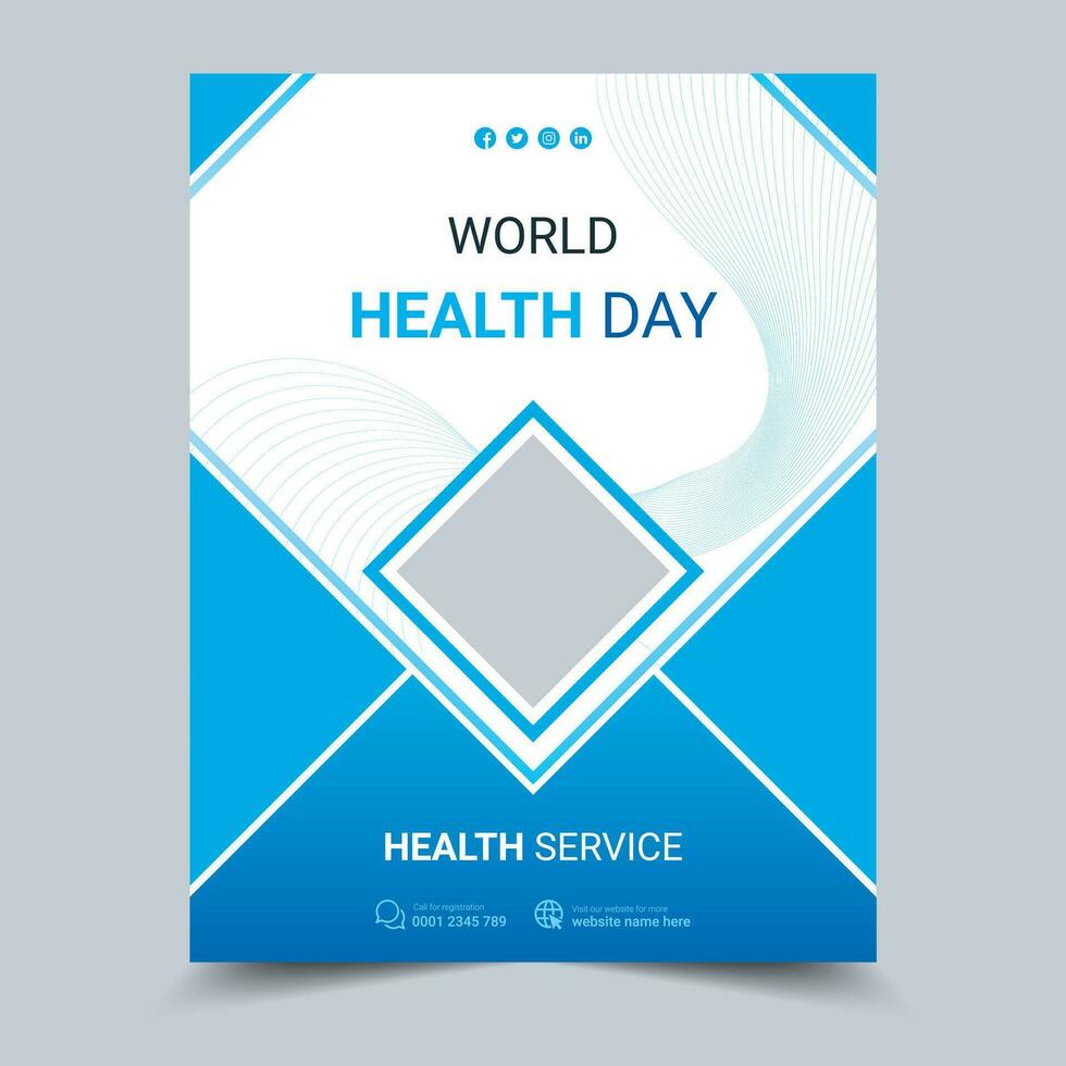 World Health Day Design Template. Which can be used for Brochures, Flyers, Leaflets, Magazines, Posters, Annual reports, Business presentations, Portfolios, Banners, and Websites. vector