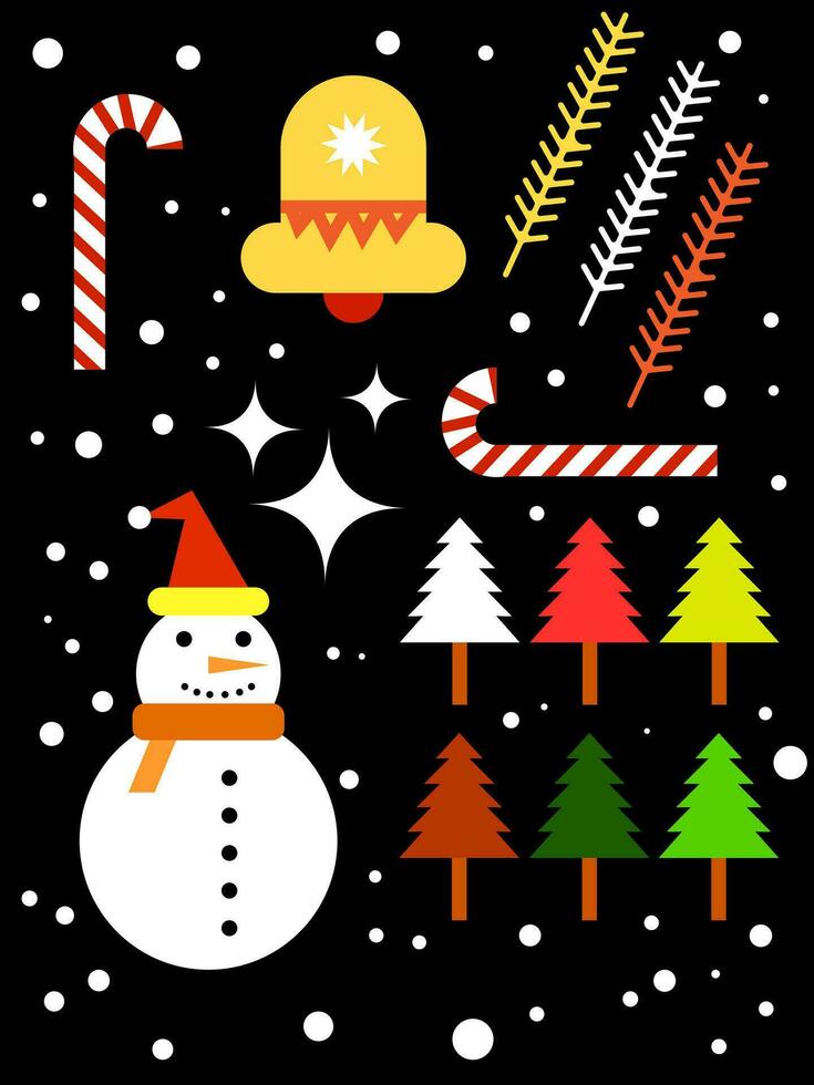 christmas flat illustration for background, banner, poster, template, design, website, element, etc vector