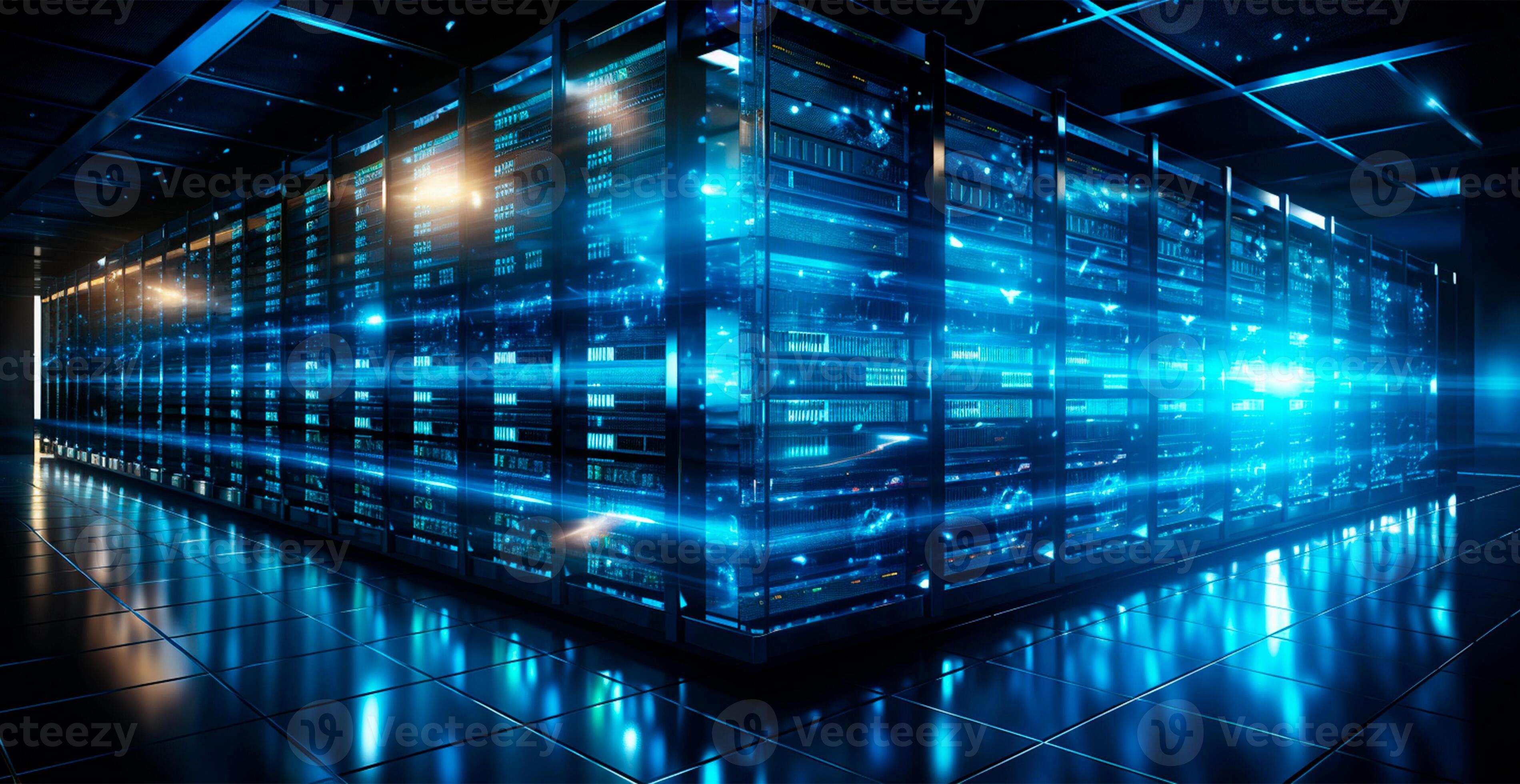 AI generated Network of connections in servers, data storage systems in