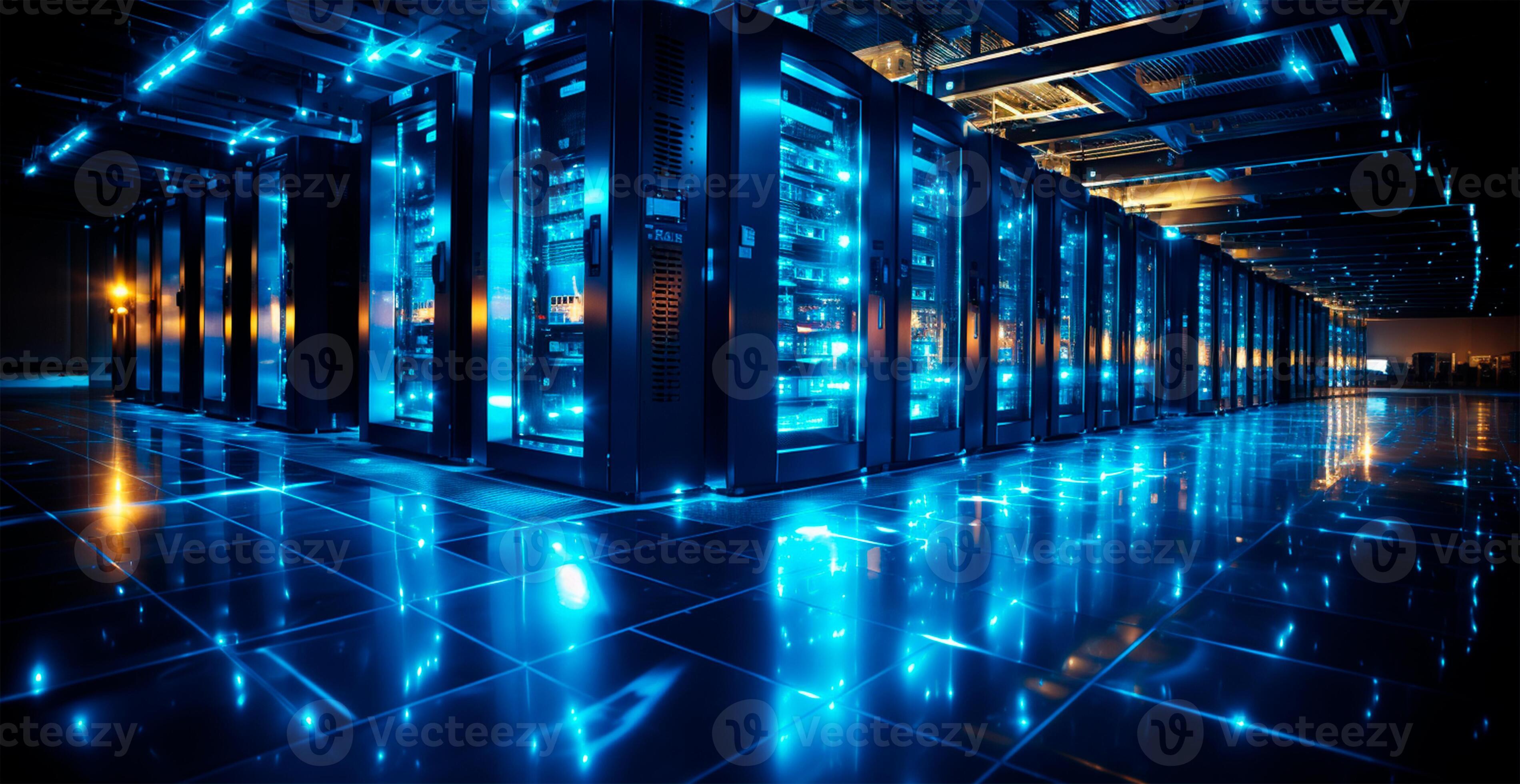 AI generated Network of connections in servers, data storage systems in