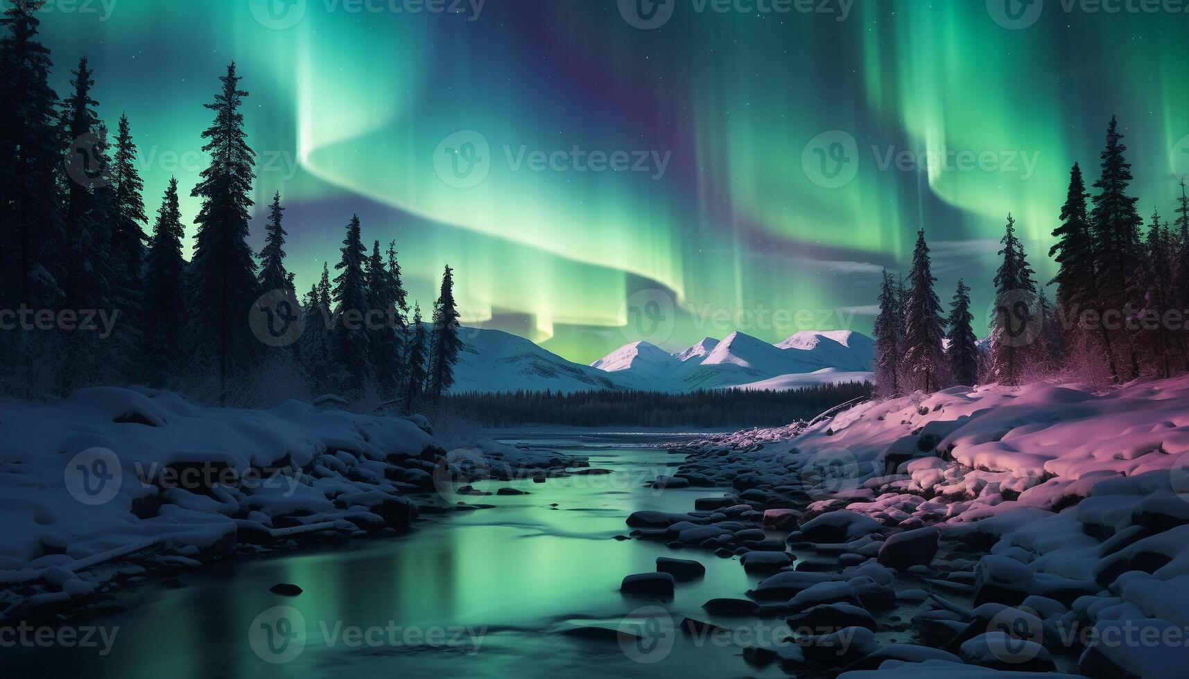AI generated Majestic mountain range illuminated by starry night, tranquil scene generated by AI photo