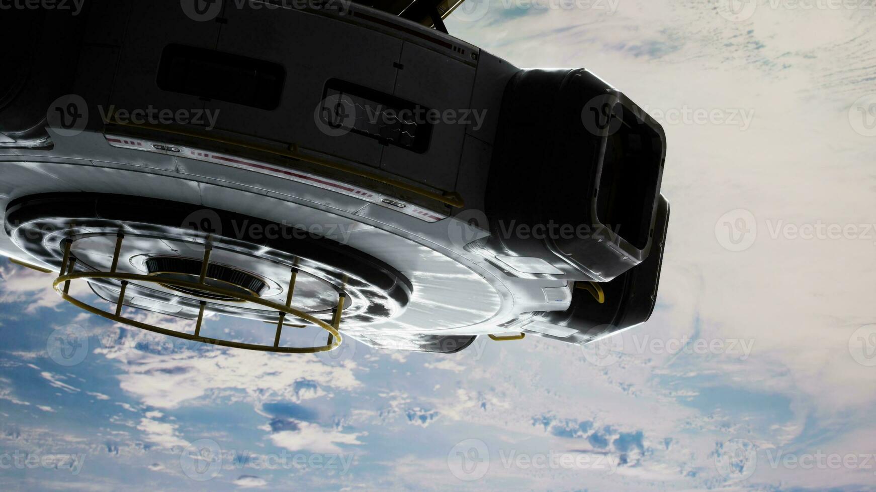 Animation of experimental starship leaving earth orbit photo