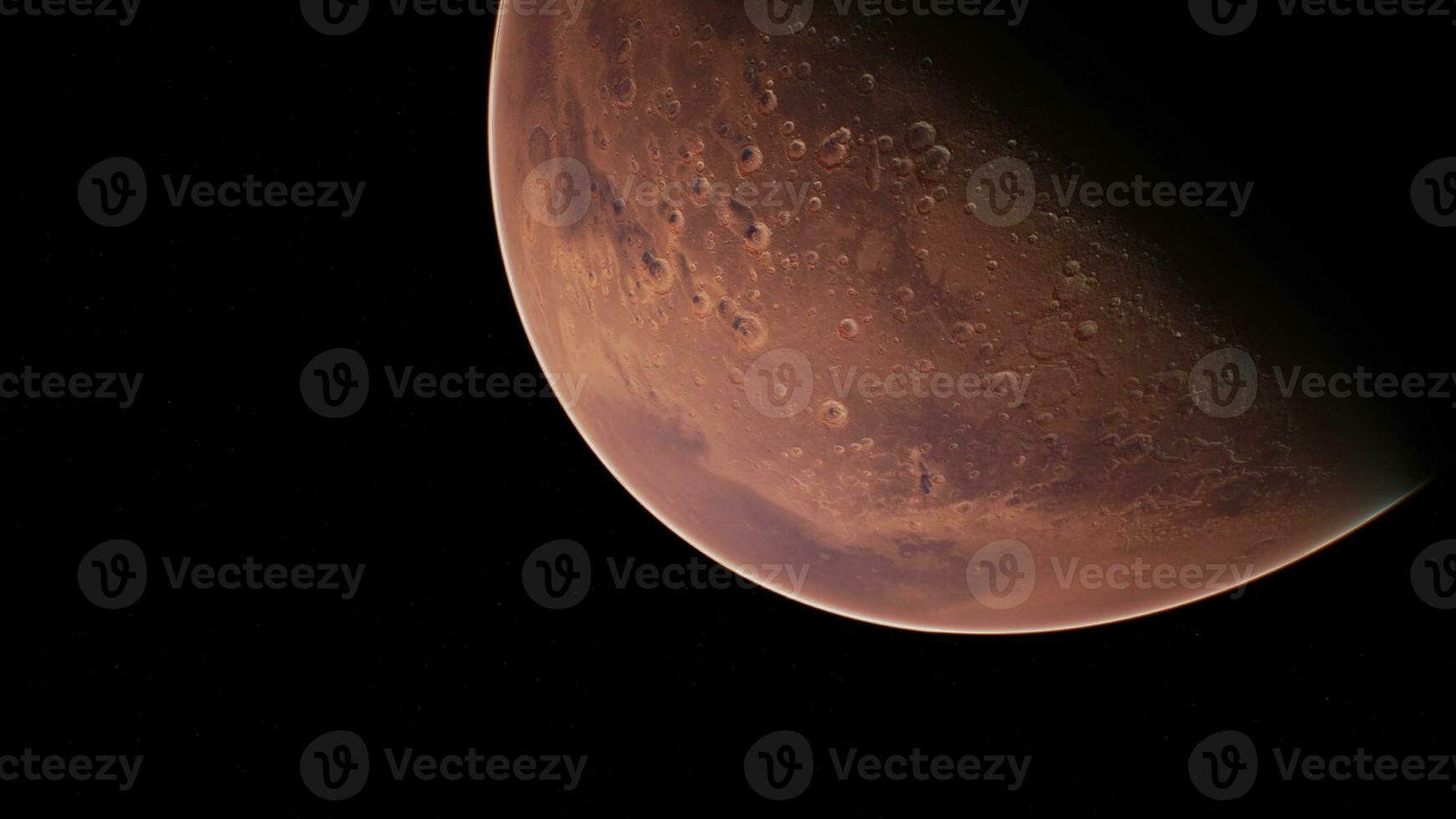Amazing red planet Mars in deep stellar space photo