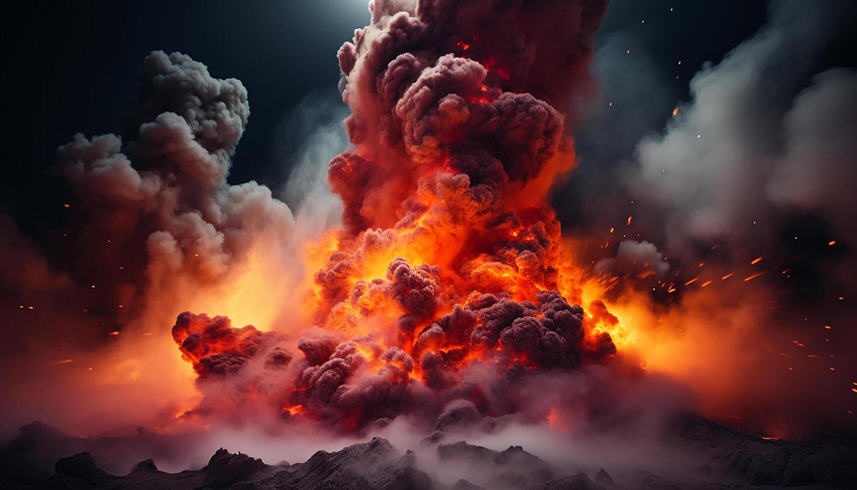 AI generated Glowing bonfire erupts, melting steel in nature fiery inferno generated by AI photo
