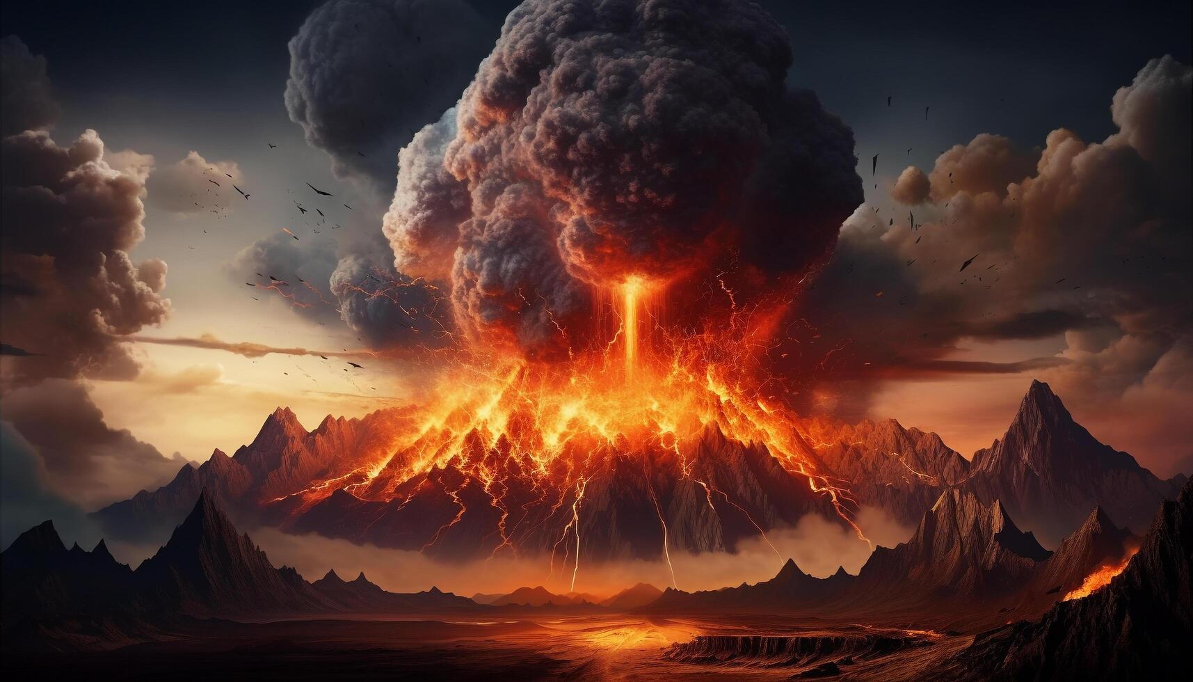AI generated Glowing bonfire erupts, melting steel in nature fiery inferno generated by AI photo