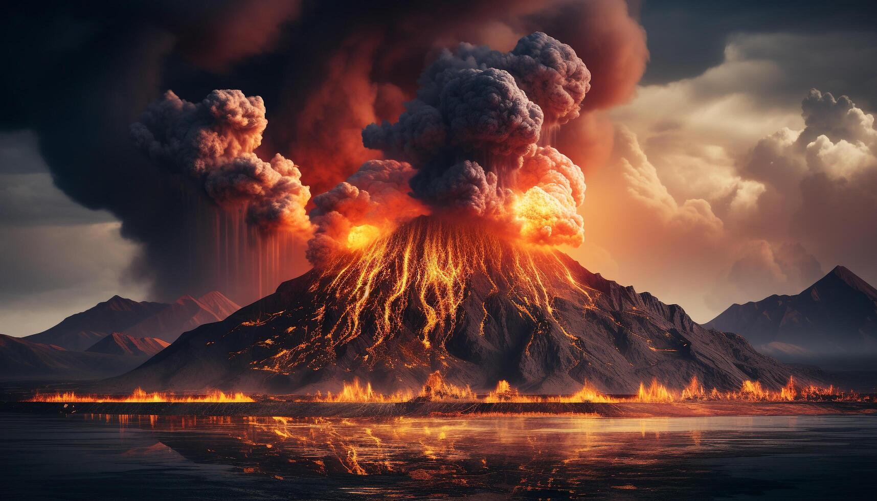 AI generated Glowing bonfire erupts, melting steel in nature fiery inferno generated by AI photo