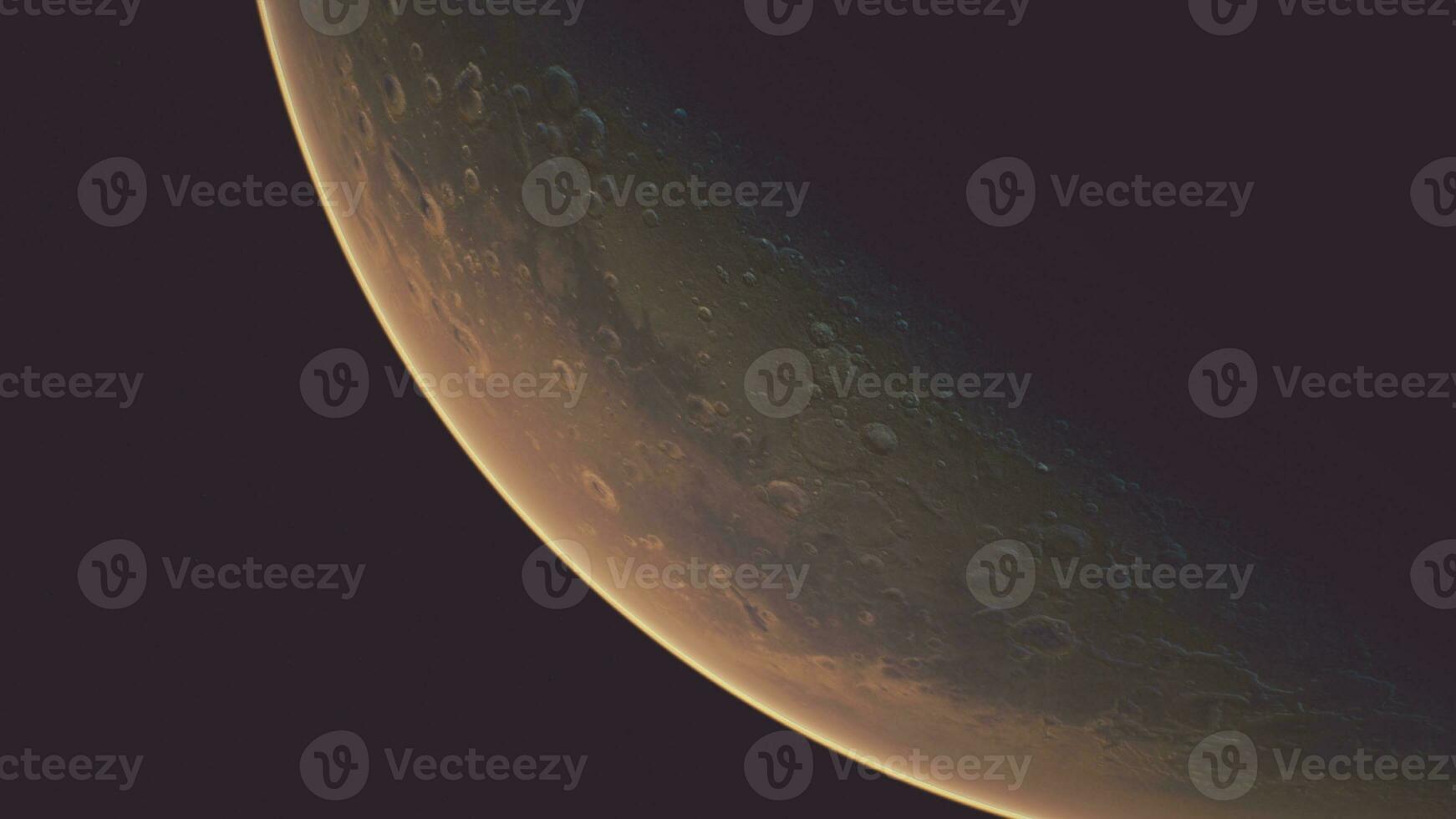 Planet Mars in the Starry Sky of Solar System in Space. photo