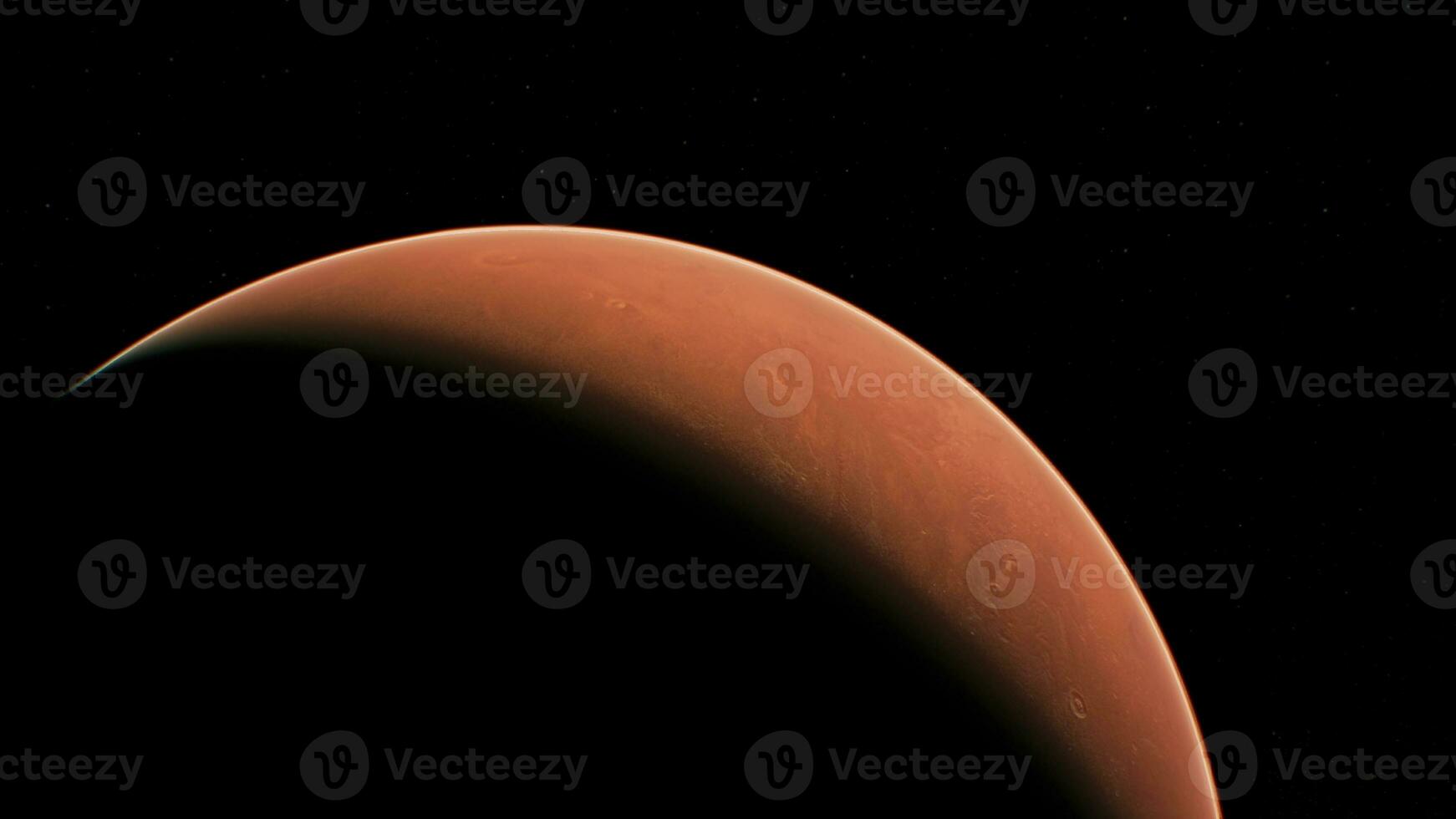 Planet Mars in the Starry Sky of Solar System in Space. photo