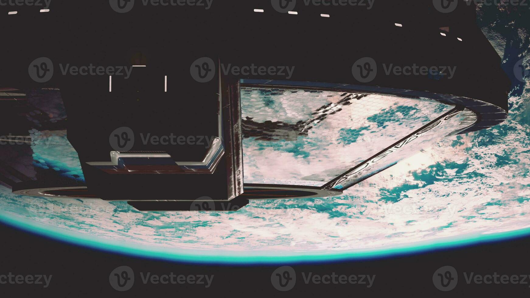 Cargo spaceship on orbit of planet Earth photo