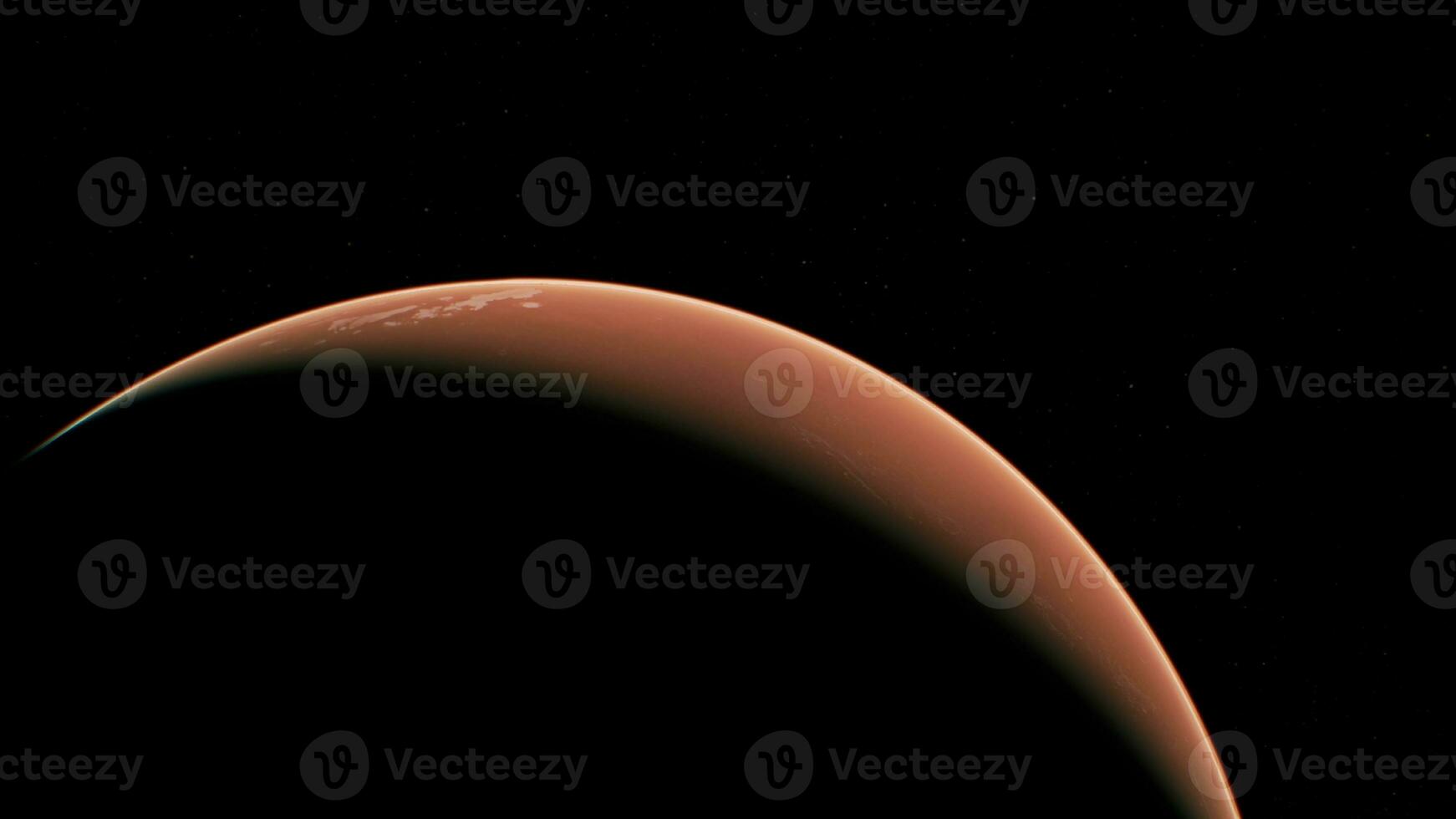 Planet Mars in the Starry Sky of Solar System in Space. photo