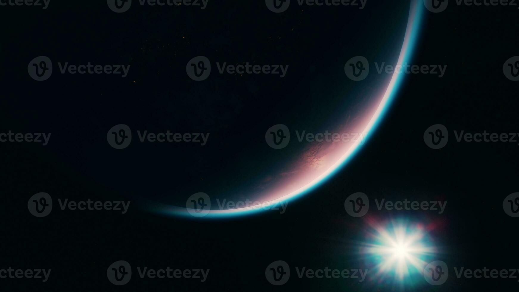 Surface of Earth planet in deep space photo