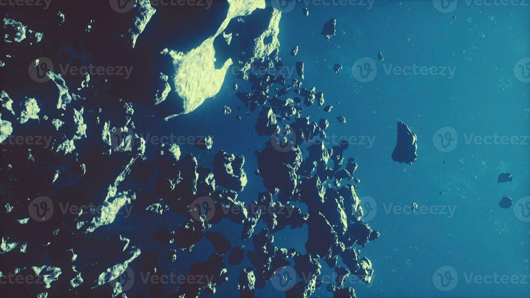 dangerous expanse of hazardous space debris within a cosmic fog photo