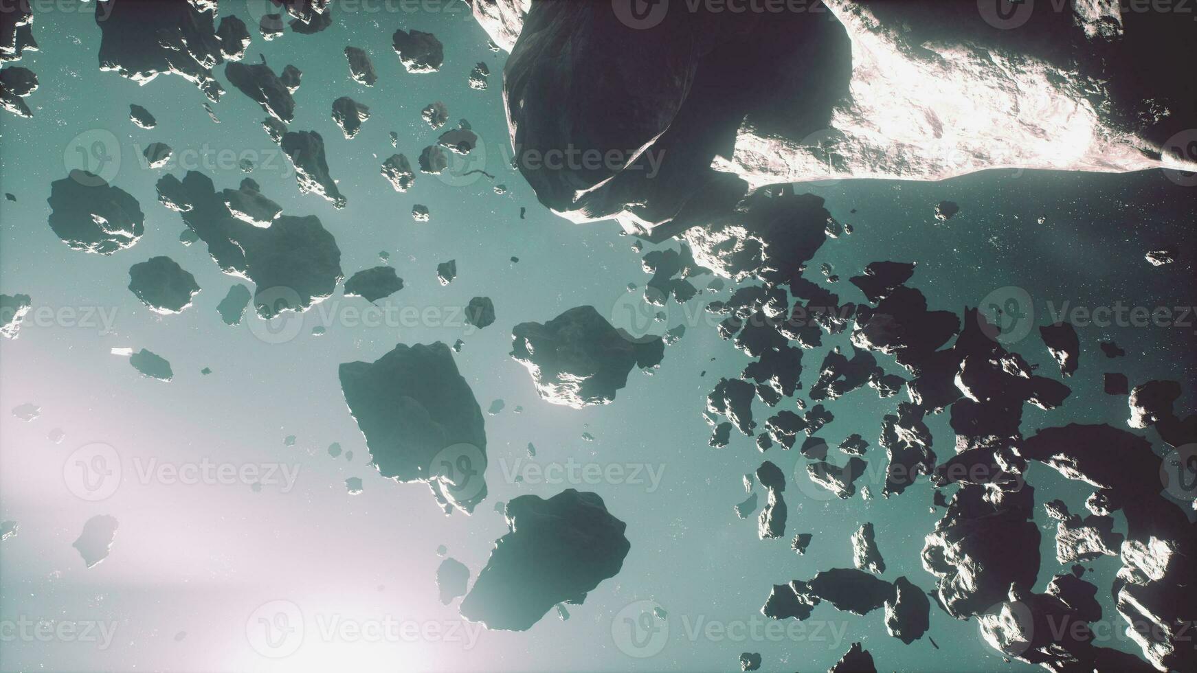 massive field of menacing asteroids in the midst of a galactic haze photo
