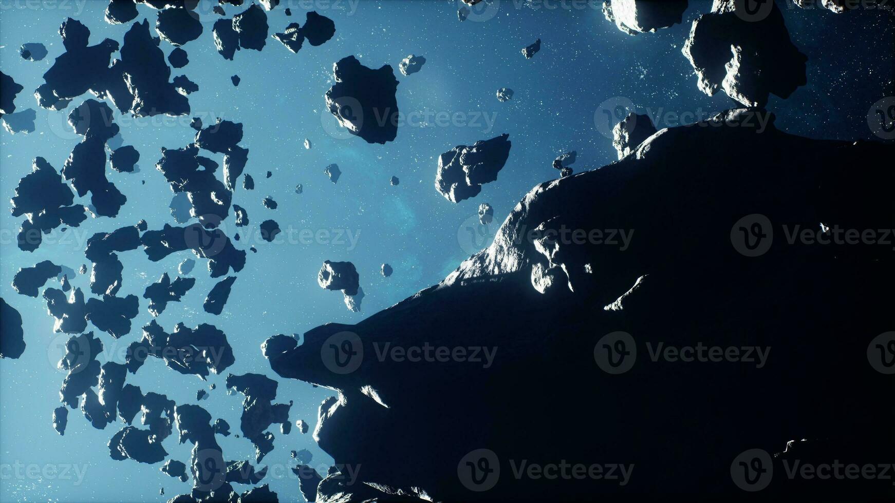 dangerous expanse of hazardous space debris within a cosmic fog photo