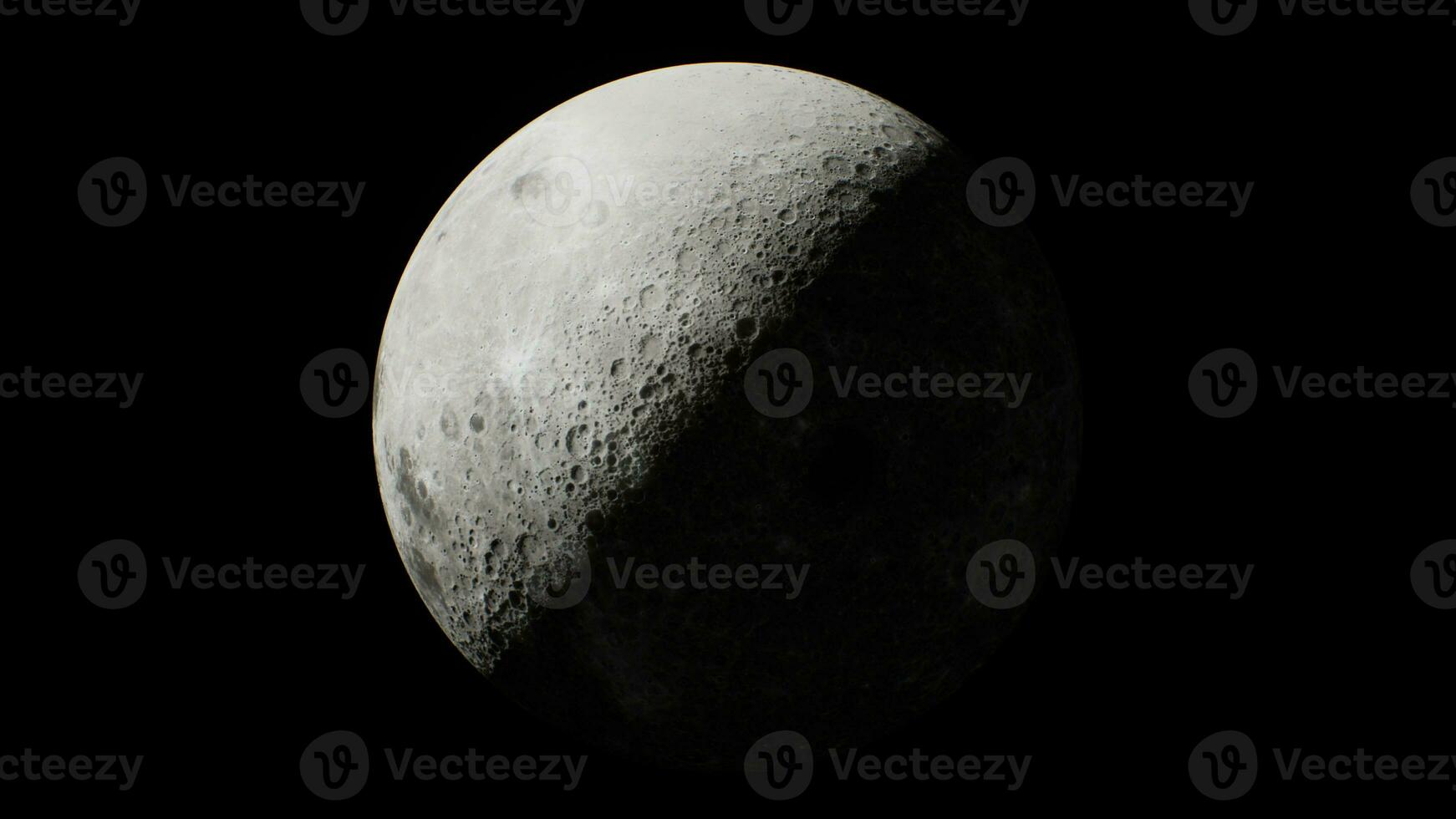 visión de el bañado por el sol lado de el Luna desde un distancia foto