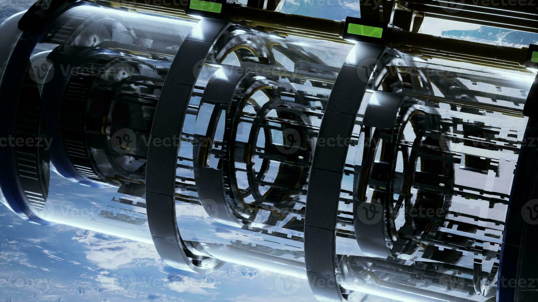 Cargo spaceship on orbit of planet Earth photo