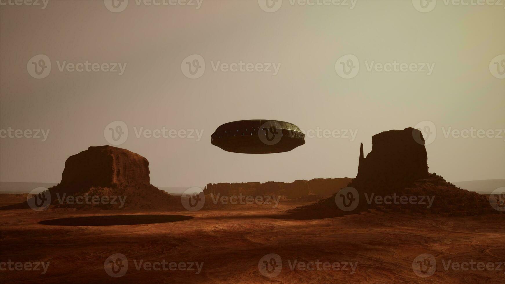 mysterious craft floating above the Arizona desert photo