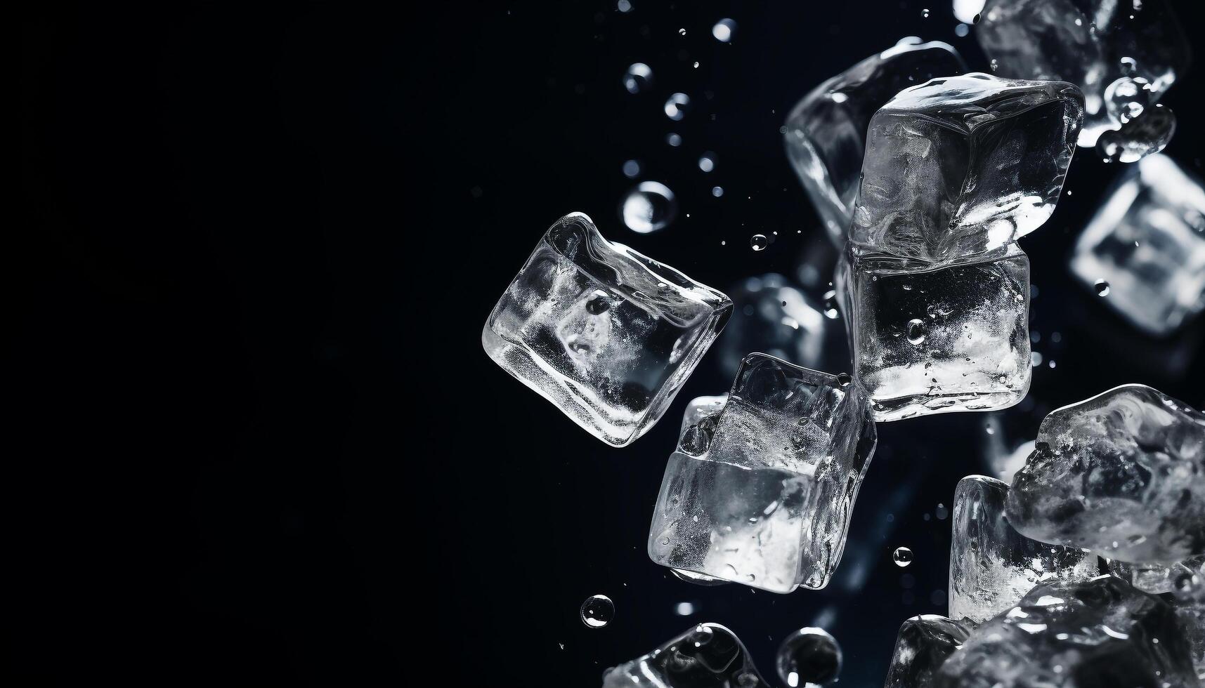 AI generated Transparent ice crystal reflects the beauty of nature cold temperature generated by AI photo