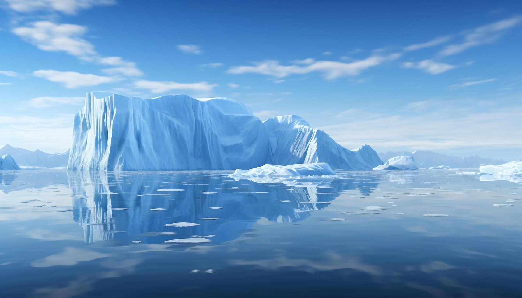 AI generated Abstract blue ice crystal reflects nature frozen freshness generated by AI photo