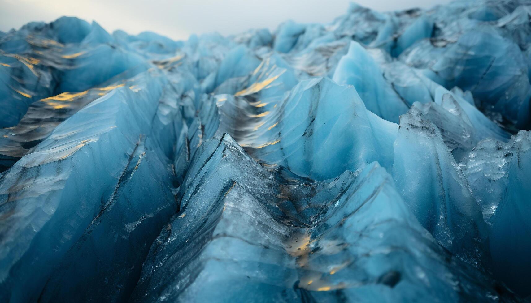 AI generated Abstract blue ice crystal reflects nature frozen freshness generated by AI photo