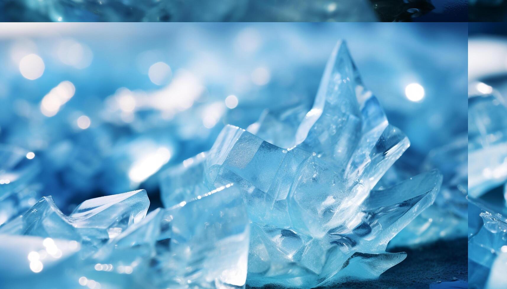 AI generated Abstract blue ice crystal reflects nature frozen freshness generated by AI photo