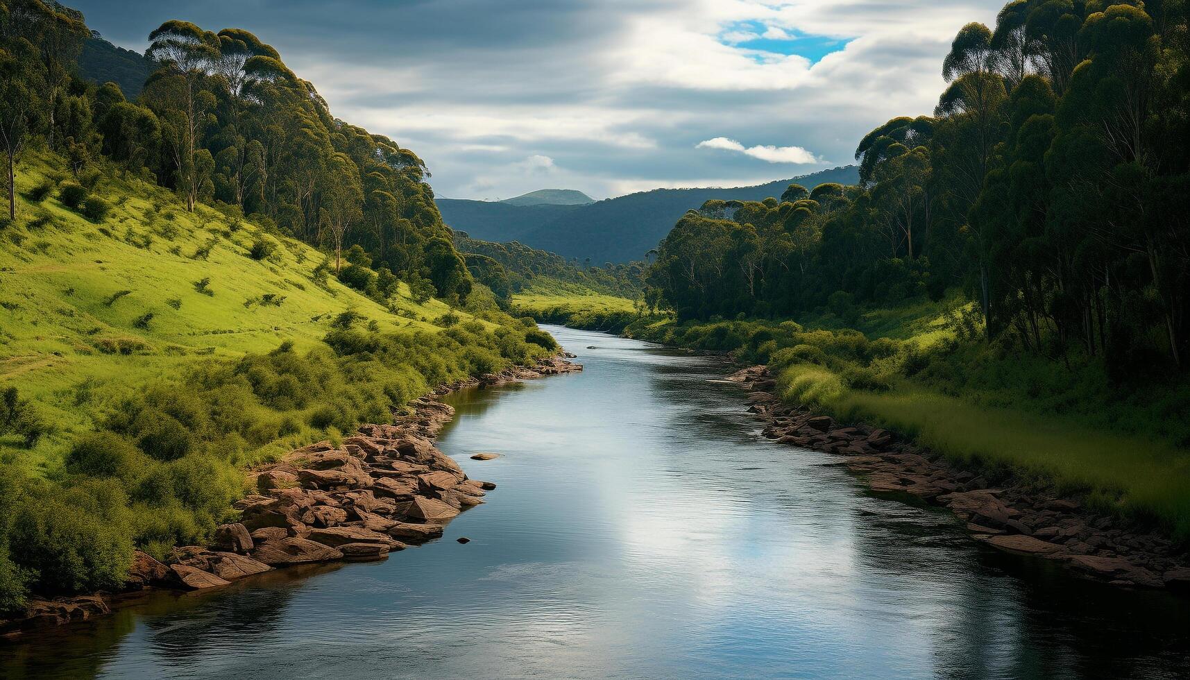 AI generated Tranquil sunset over water, nature beauty in tropical paradise generated by AI photo
