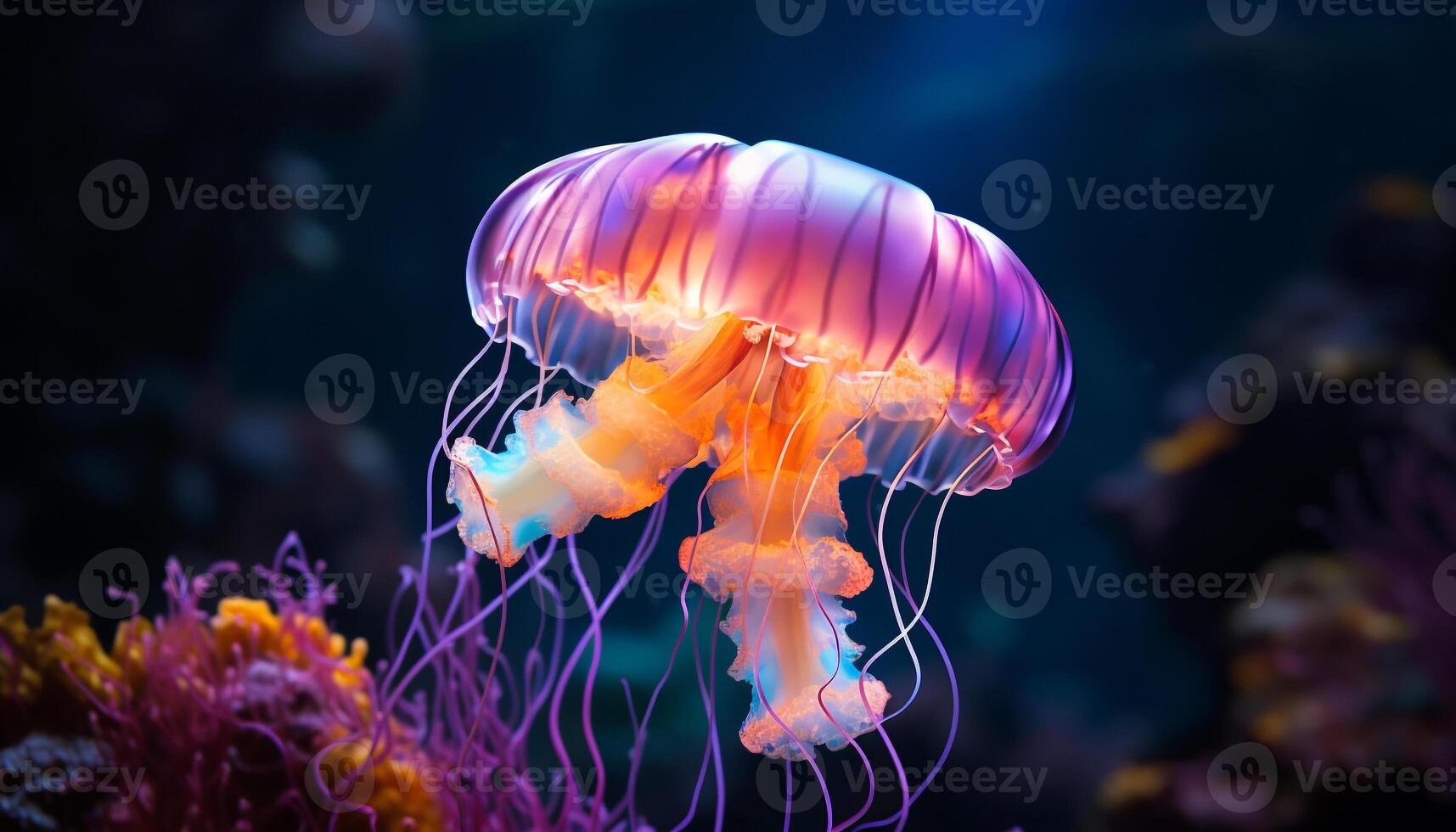 AI generated Underwater beauty fish, reef, nature, animal, water, tropical climate generated by AI photo