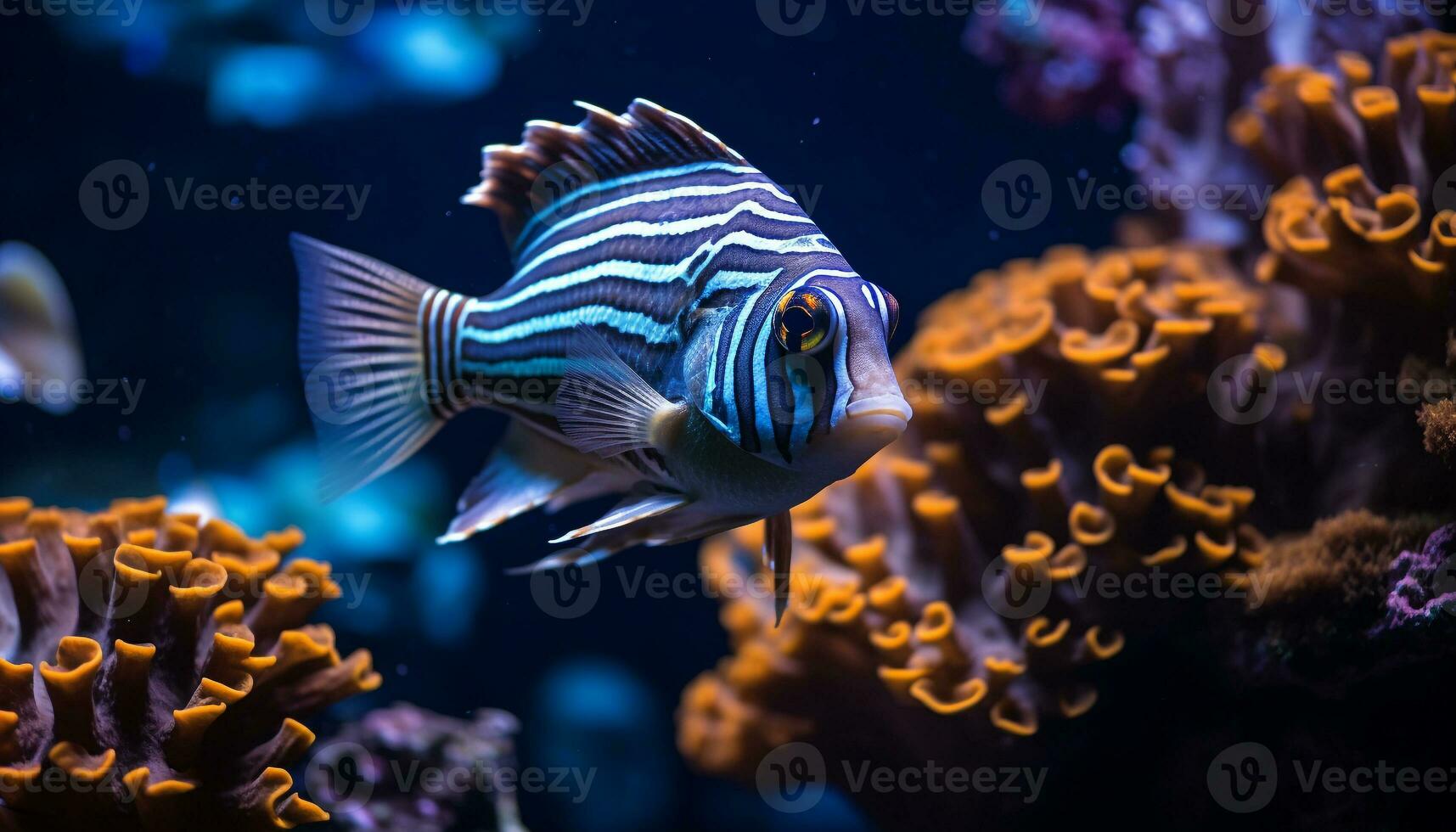 ai generado vibrante payaso pescado nadar abajo el vistoso coral arrecife generado por ai foto