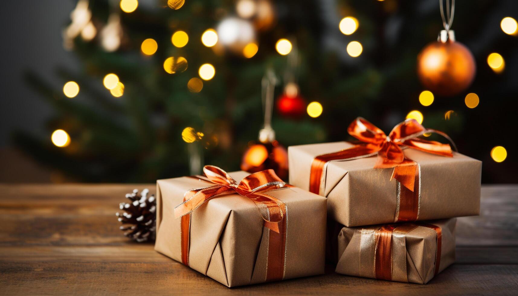 AI generated A stack of shiny gift boxes, vibrant decorations for celebration generated by AI photo