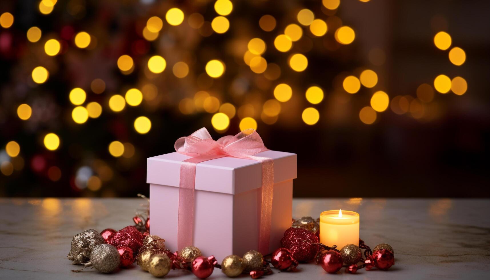 AI generated A stack of shiny gift boxes, vibrant decorations for celebration generated by AI photo