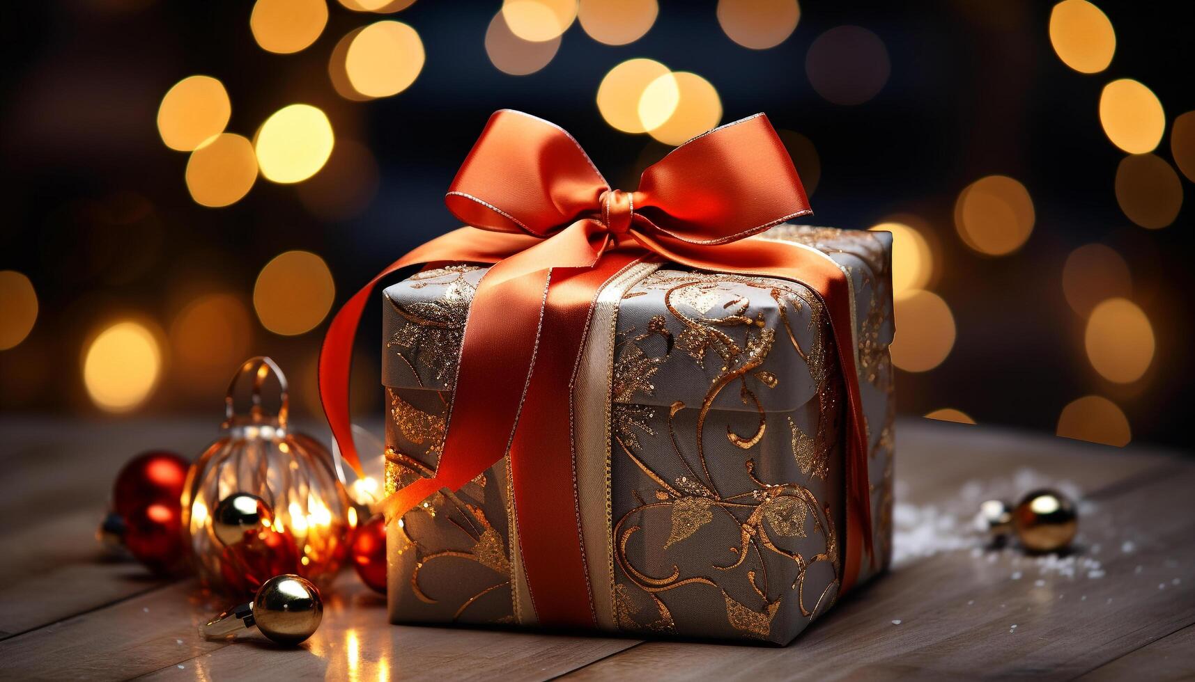 AI generated A stack of shiny gift boxes, vibrant decorations for celebration generated by AI photo