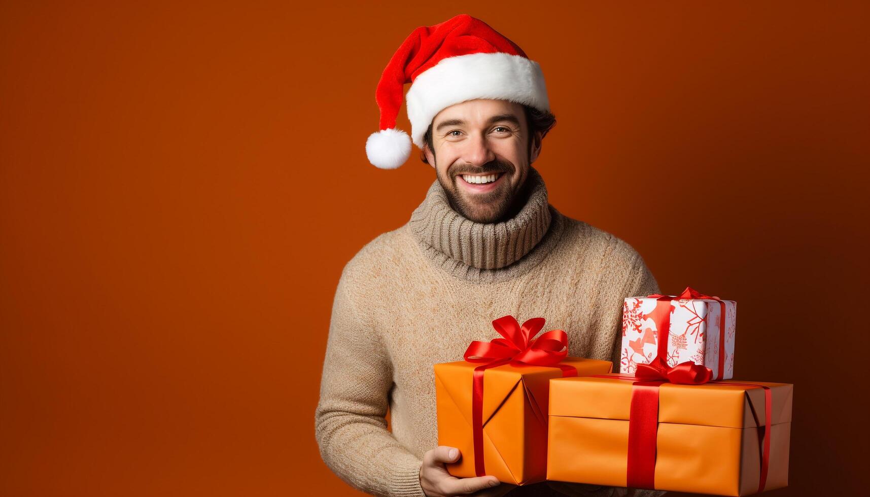 AI generated A stack of shiny gift boxes, vibrant decorations for celebration generated by AI photo