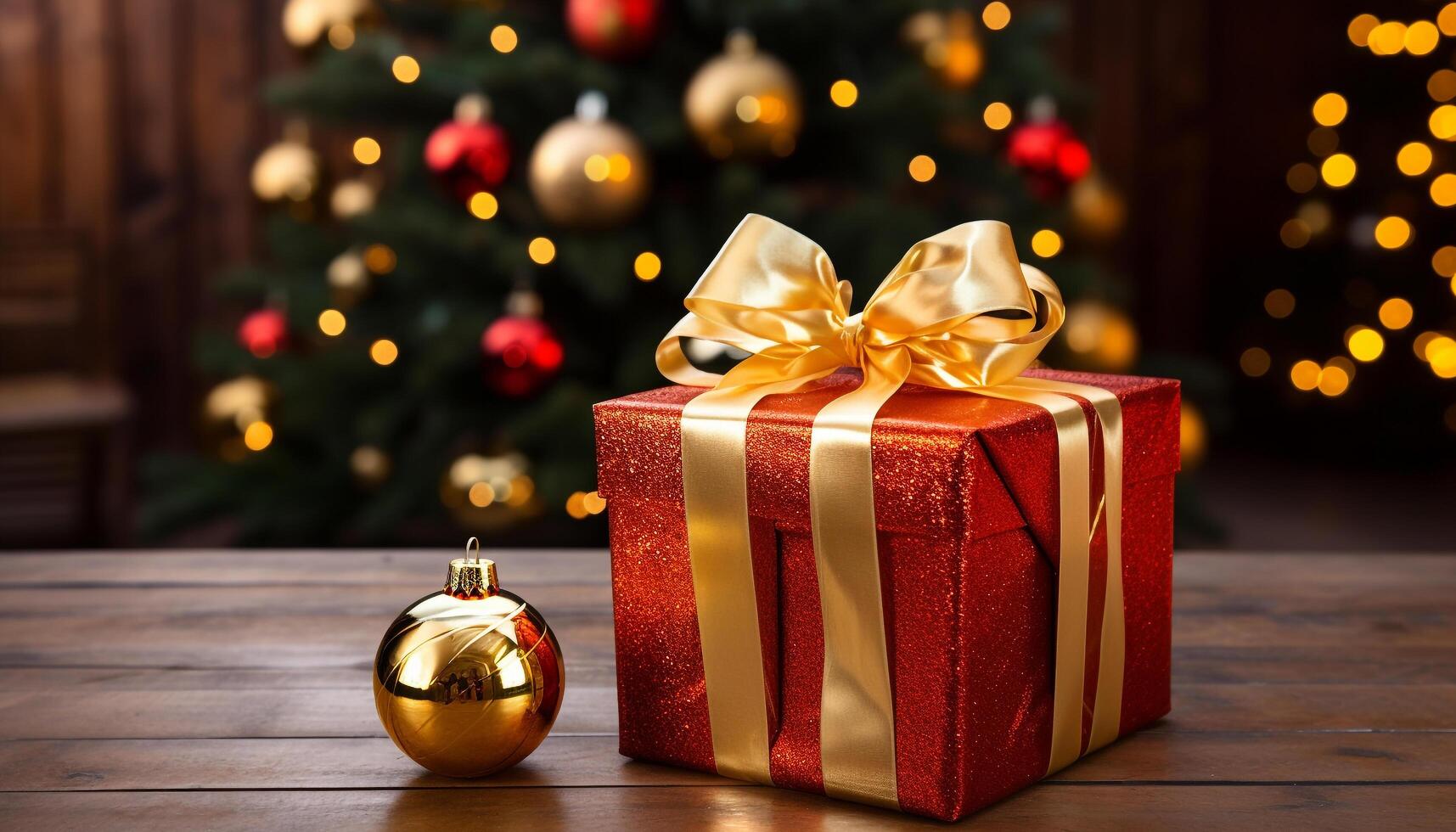 AI generated A stack of shiny gift boxes, vibrant decorations for celebration generated by AI photo