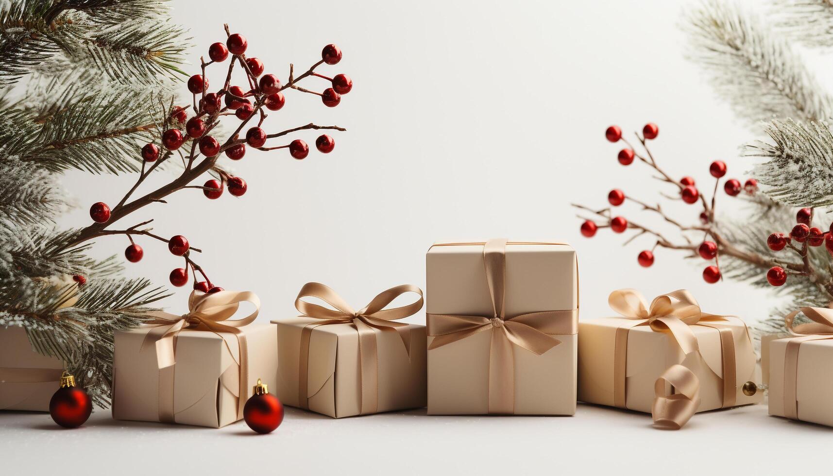 AI generated A stack of shiny gift boxes, vibrant decorations for celebration generated by AI photo
