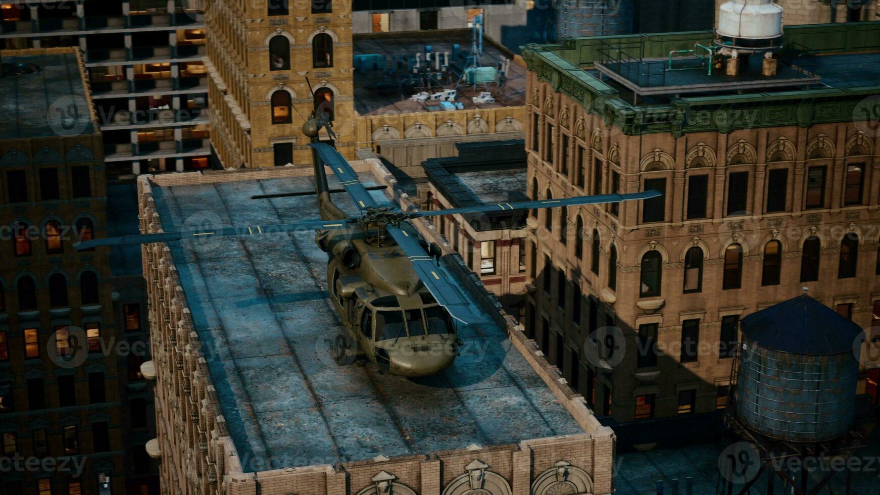 Military helicopter in New York City photo