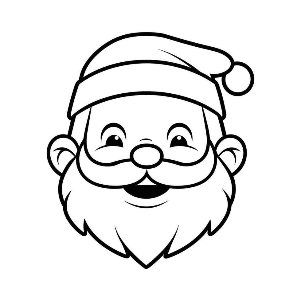 Laughing santa claus with a beard Line Art Vector illustration