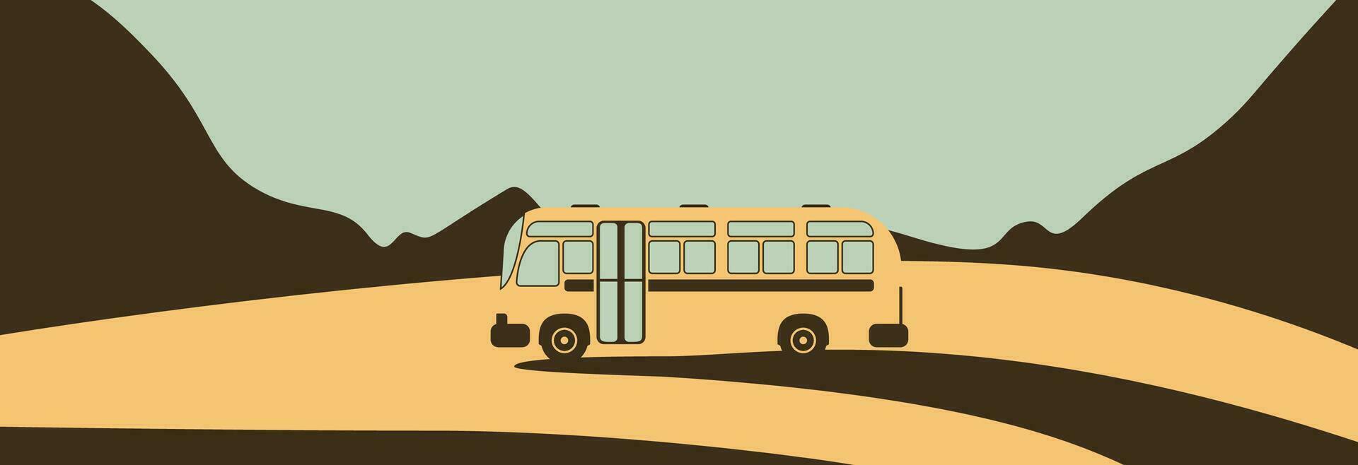 Vintage bus and travel. vector