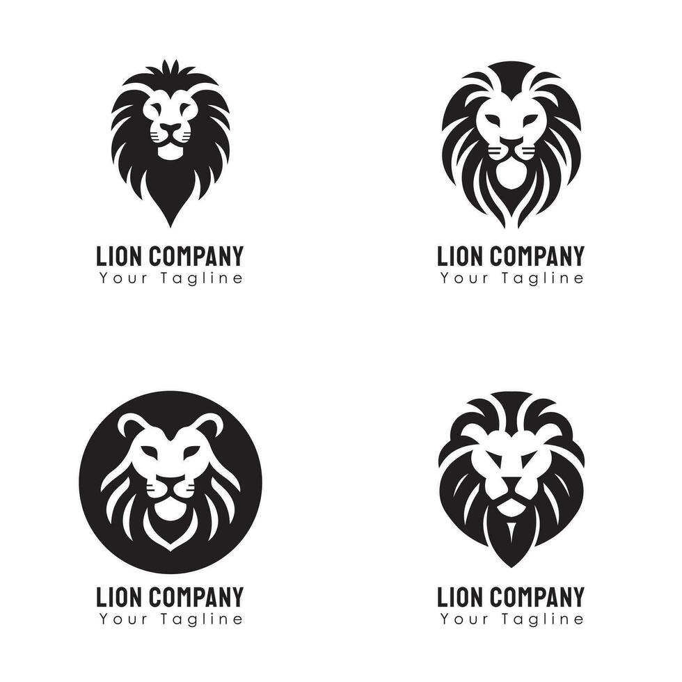 Set Of Vector Lion Logo Simple and Minimalist