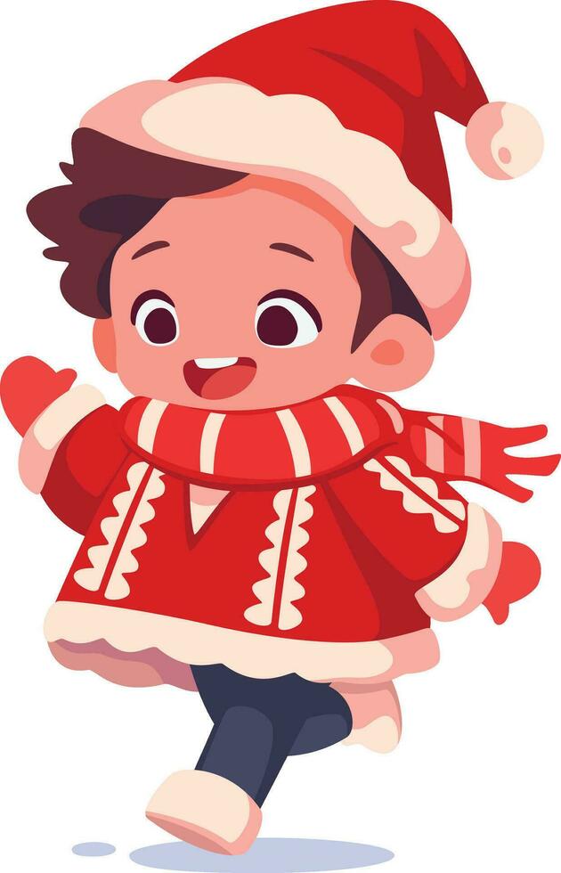 Boy Wear Santa Sweater vector