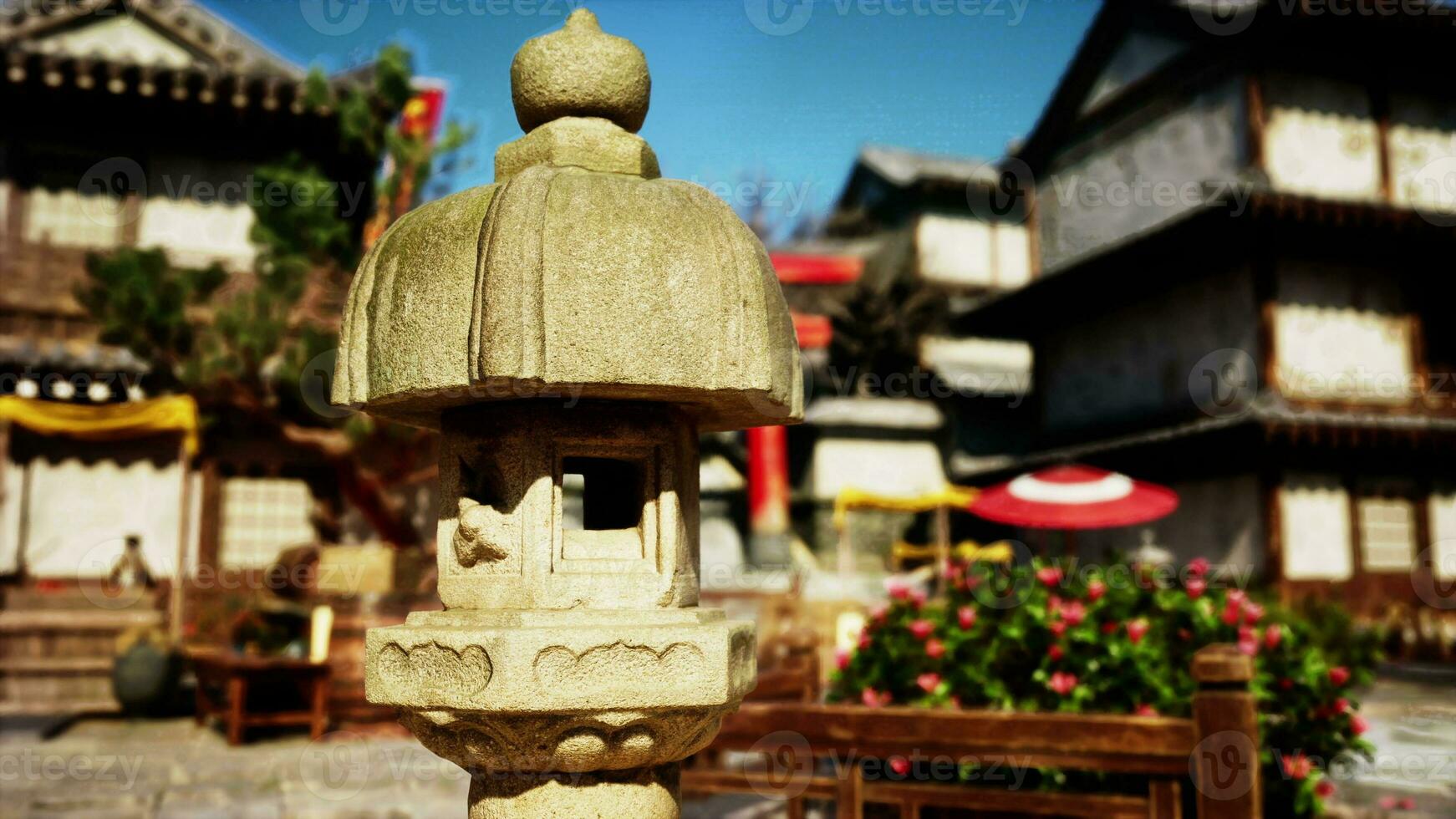 Amazing Japanese shrine bright sun photo