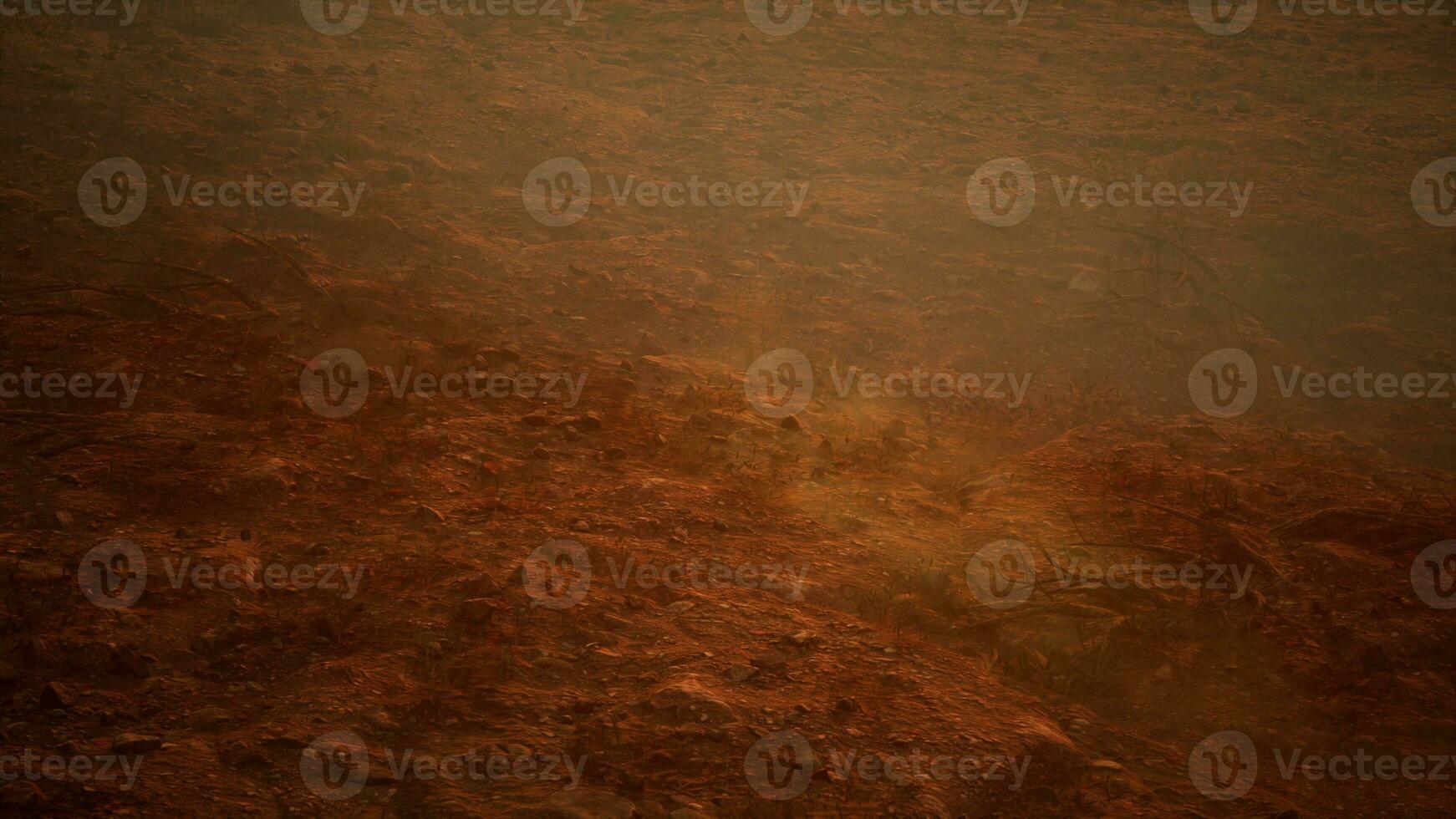 Storm of dust and sand in desert photo