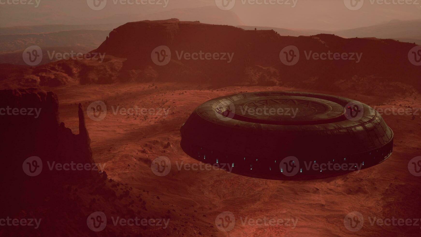 unusual vessel hovering over the Arizona terrain photo