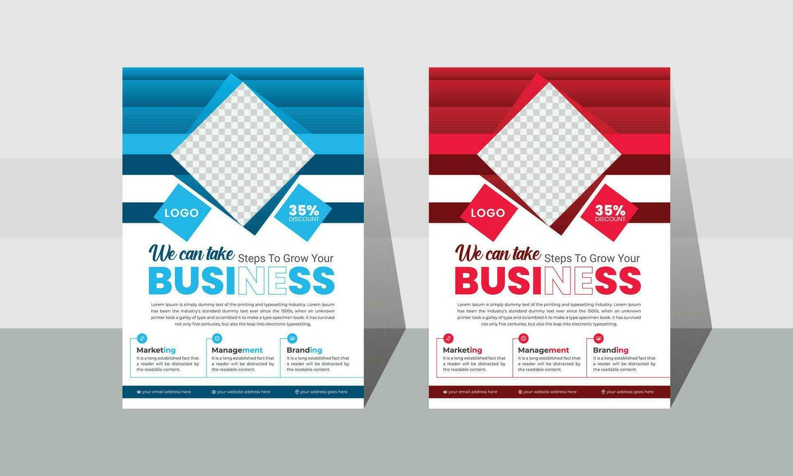 Creative and vibrant business flyer template for a company. vector