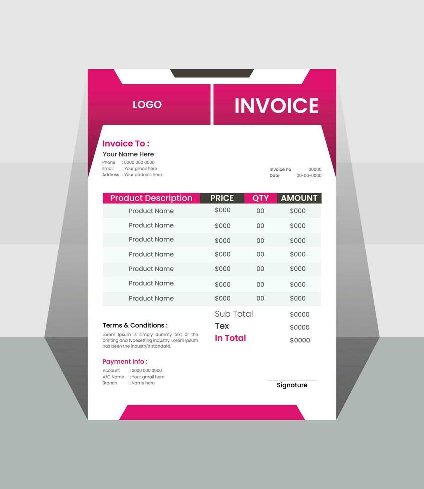 Personalized and Professional Business Invoice Design1 vector