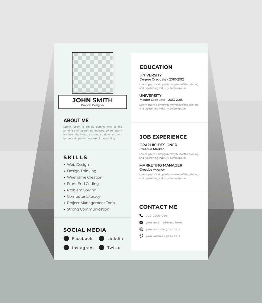 A CV template that is neat and current vector