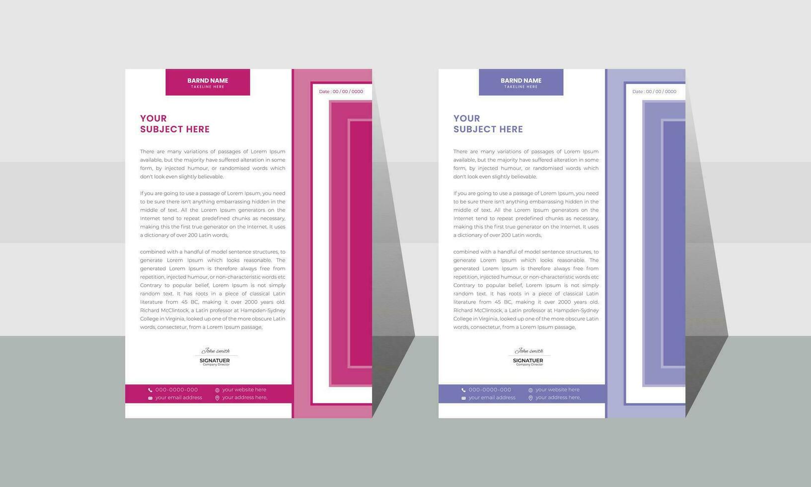 contemporary template for corporate and business letterhead vector