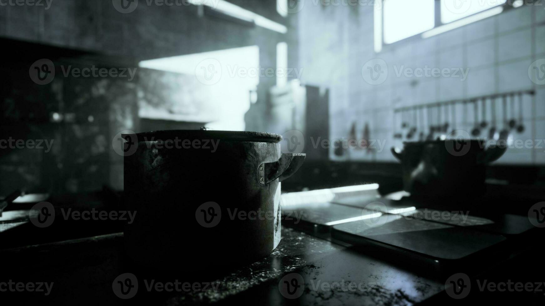 old kitchen of abandoned house photo