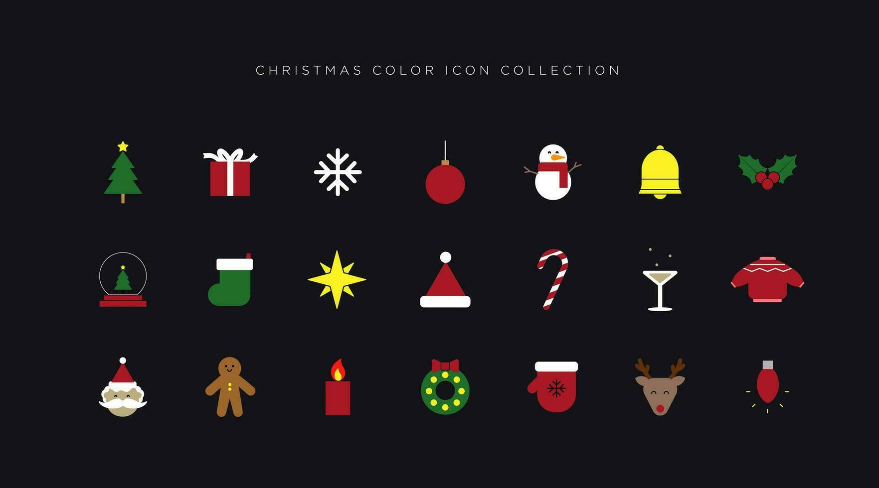 Navidad de colores icono en un conjunto vector