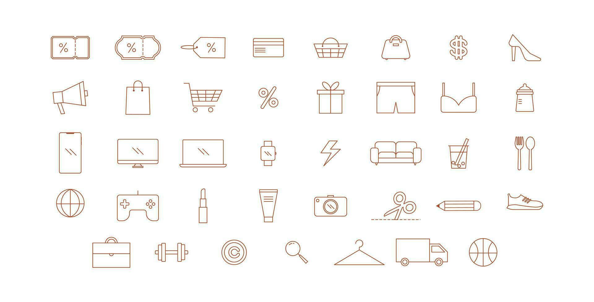 A Set of Icon and Pictogram to Use in Promotion Day vector