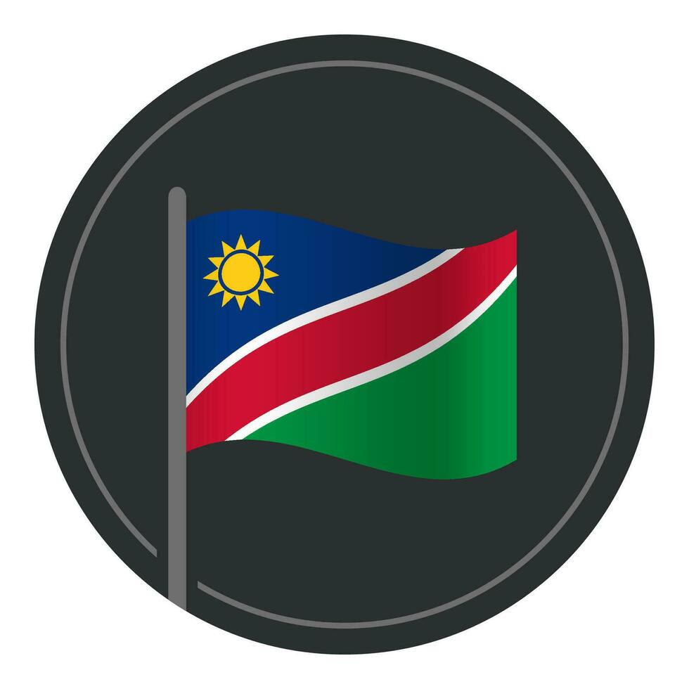 resumen Namibia bandera plano icono en circulo aislado en blanco antecedentes vector